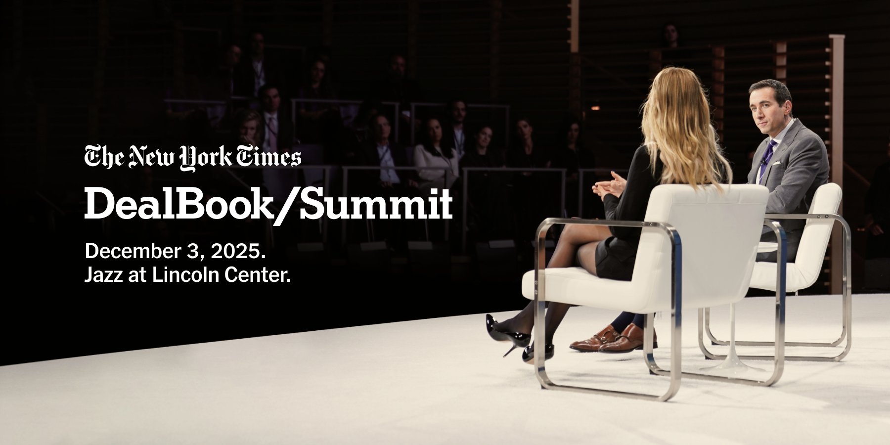 ccadelago's tweet card. The New York Times today revealed the lineup for the 2025 DealBook Summit taking place on Dec. 3 at Jazz at Lincoln Center in New York City. The live journalism event will be hosted by Andrew Ross…