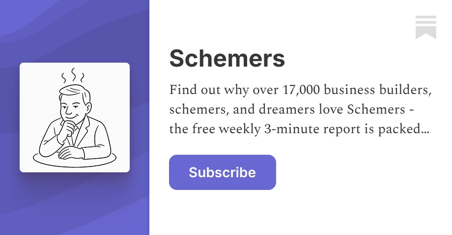 minnecoder's tweet card. Find out why over 17,000 business builders, schemers, and dreamers love Schemers - the free weekly 3-minute report is packed with under-the-radar trends, business ideas, and actionable growth...