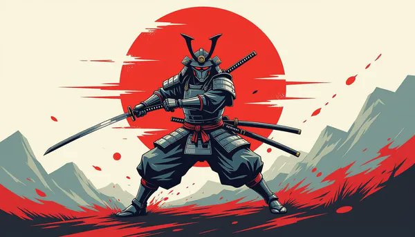 VisualStarseed's tweet card. Sunrise Samurai by Surabhi Singhi was submitted to the Afro Samurai Fan Art Contest by San FranTokyo Open Call on @thehugxyz. Visit HUG to vote for their artwork and help them get curated 🎨