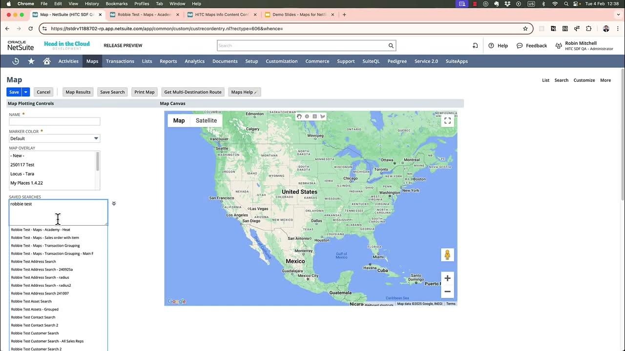 HITCforNetSuite's tweet card. Maps for NetSuite Demo 2025