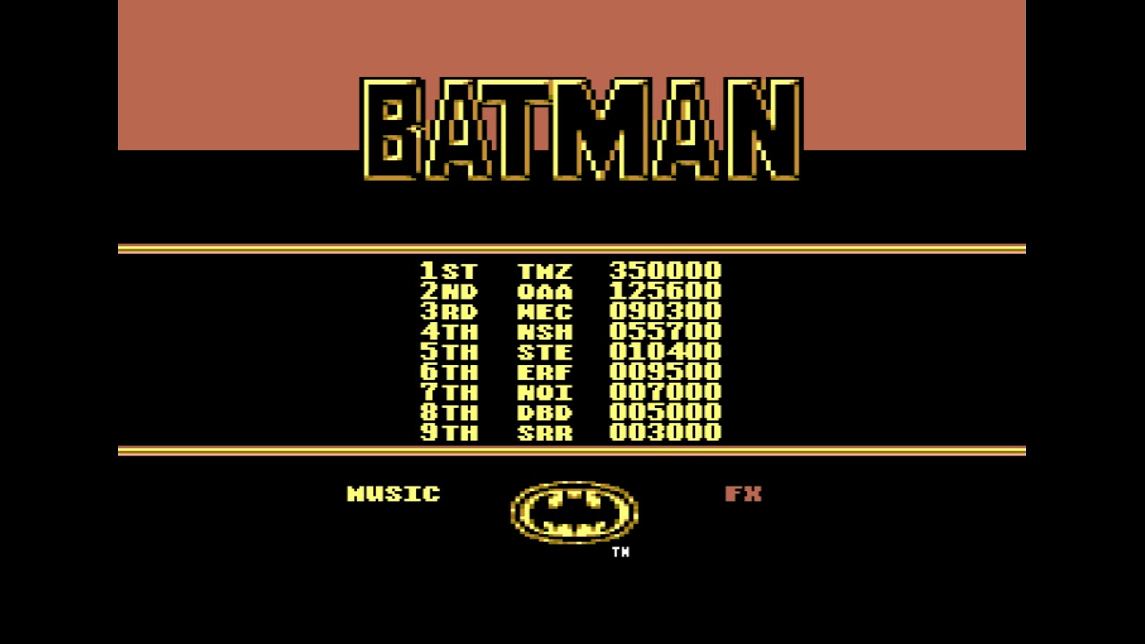 DuckMadeOfWood's tweet card. Batman The Movie Soundtrack (C64)