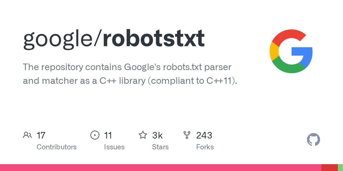 Marie_Haynes's tweet card. The repository contains Google's robots.txt parser and matcher as a C++ library (compliant to C++11). - google/robotstxt