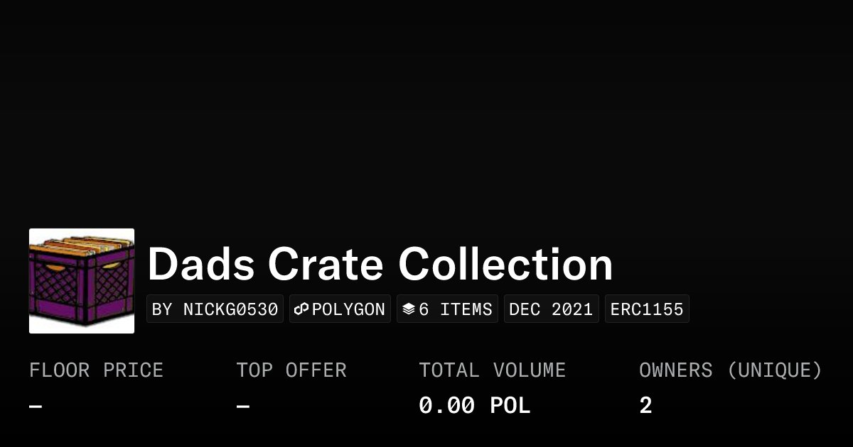 NFTProjectsNick's tweet card. Dads Crate Collection - Collection | OpenSea