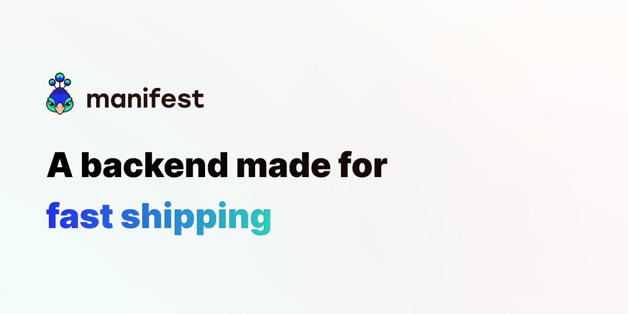 SebConejo's tweet card. Manifest is an Open Source Portable Backend that fits into a Single YAML file. It includes key features like Auth, Storage, CRUD, Endpoints...