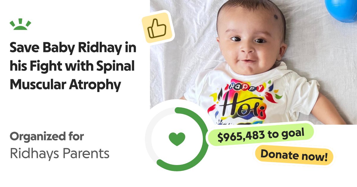 zephyrvinay's tweet card. Top 4 FAQs we have received - 1. This is such a big amoun… Matangi Mohanram needs your support for Save Baby Ridhay in his Fight with Spinal Muscular Atrophy