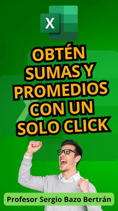 ProfeSergioBazo's tweet card. Suma y promedio con UN CLICK en Excel – Truco que todo pro debe...