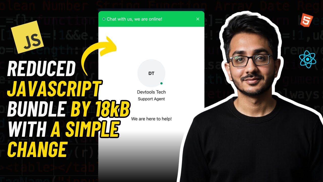 yomeshgupta's tweet card. Saved 18kB of JavaScript with THIS Trick | Frontend System Design
