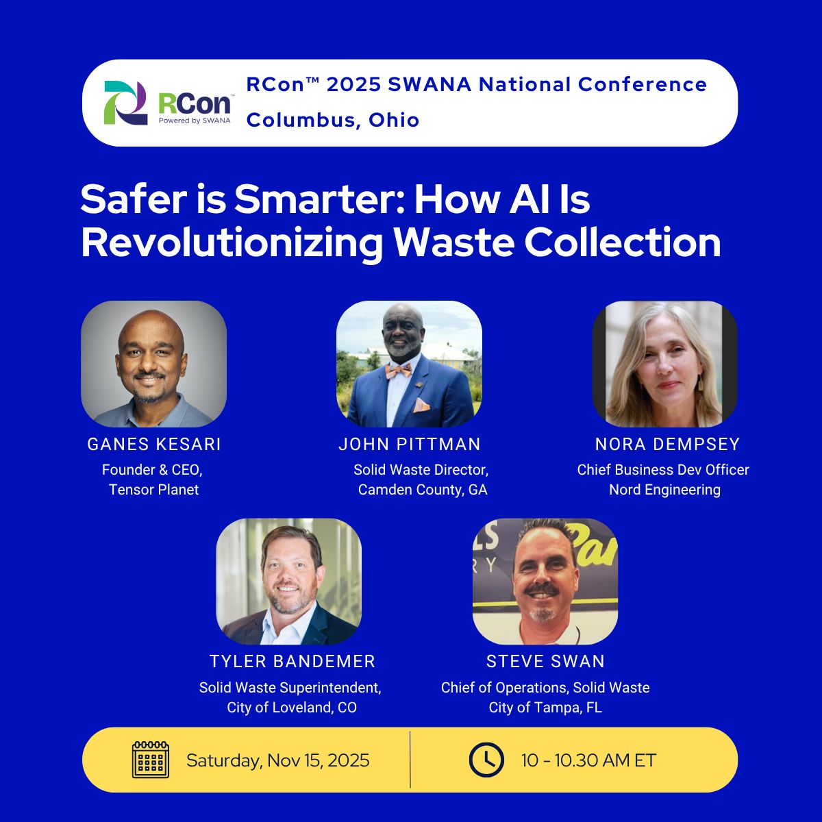 TensorPlanet's tweet card. Next week, I’ll be speaking at RCon, SWANA’s flagship national conference in Columbus, Ohio ♻️ RCon brings together waste and resource management leaders to explore the latest solutions shaping the...