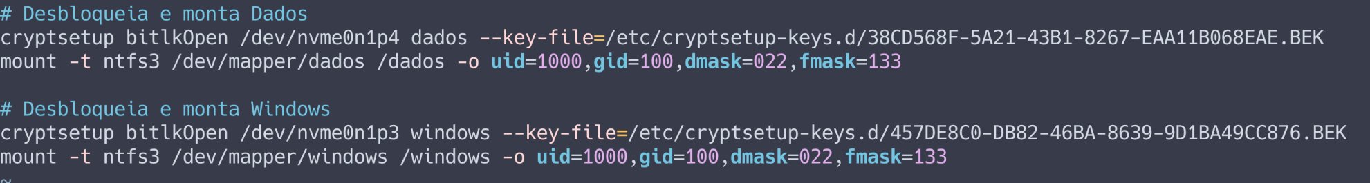 eurodrigolira's tweet card. Salve Salve Pessoal! Neste post, vou mostrar como montar partições NTFS com BitLocker ativado no Linux, utilizando apenas o cryptsetup. Para dar um pouco de contexto, atualmente, meu notebook pesso…