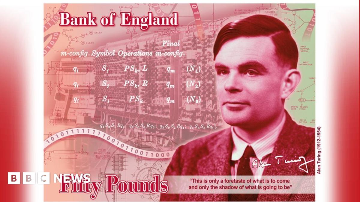 BBCBreaking's tweet card. The note - once called the currency of corrupt elites - gets a makeover with the image of a computer pioneer.