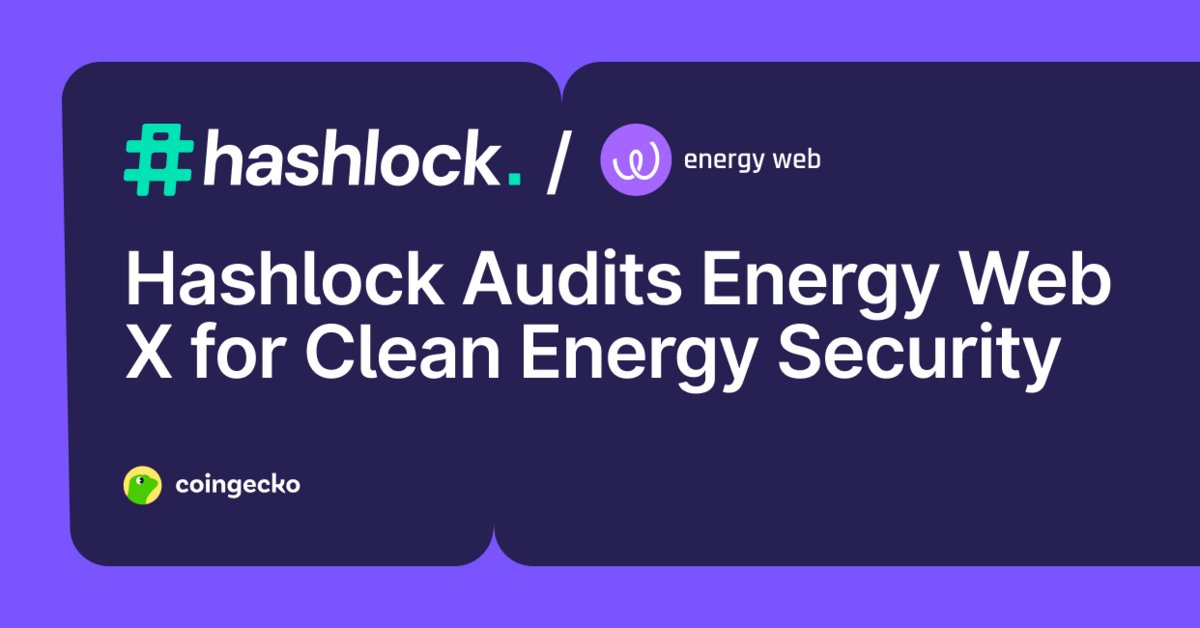 coingecko's tweet card. Learn how Hashlock's security audits are strengthening Energy Web X, the blockchain platform enabling verified carbon claims and clean energy.