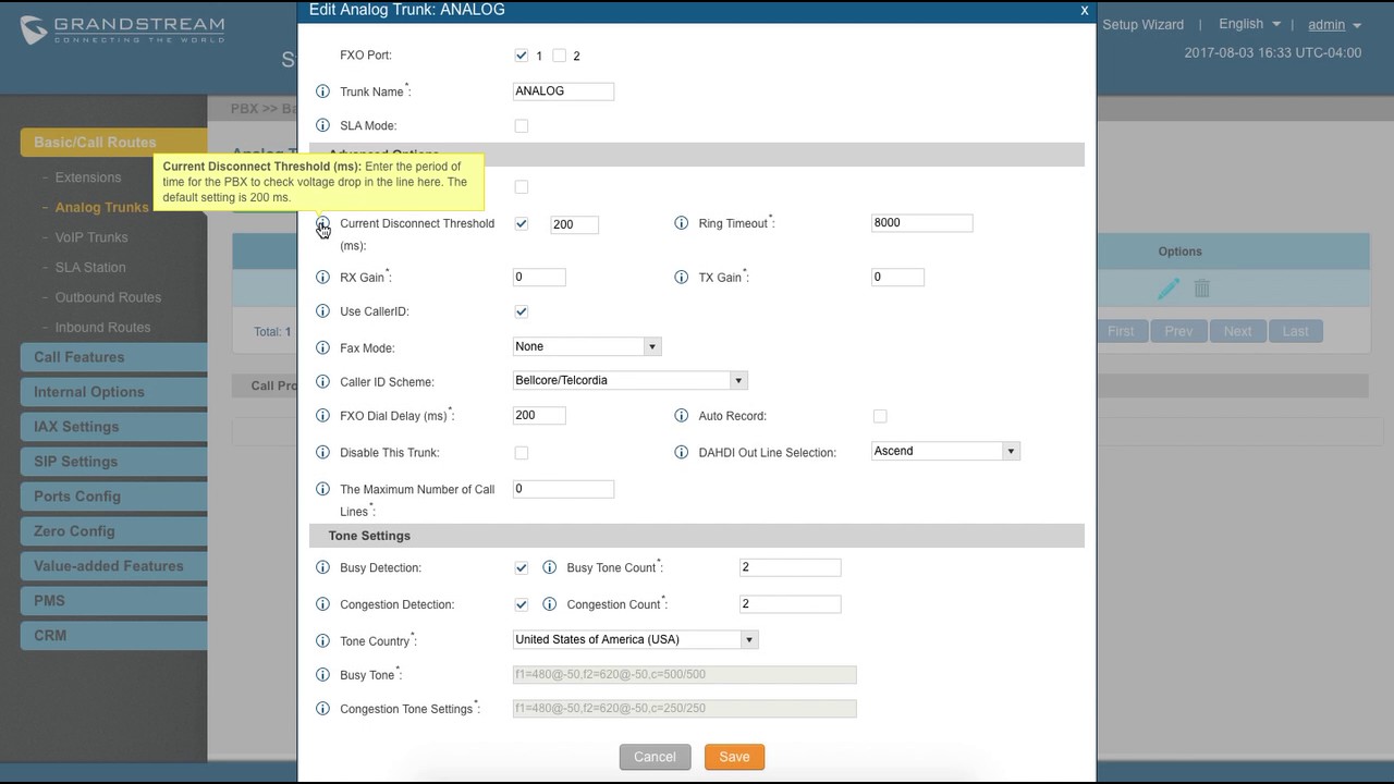 JCMTechnology's tweet card. Grandstream IP PBX - Set Disconnect Threshold - ep109