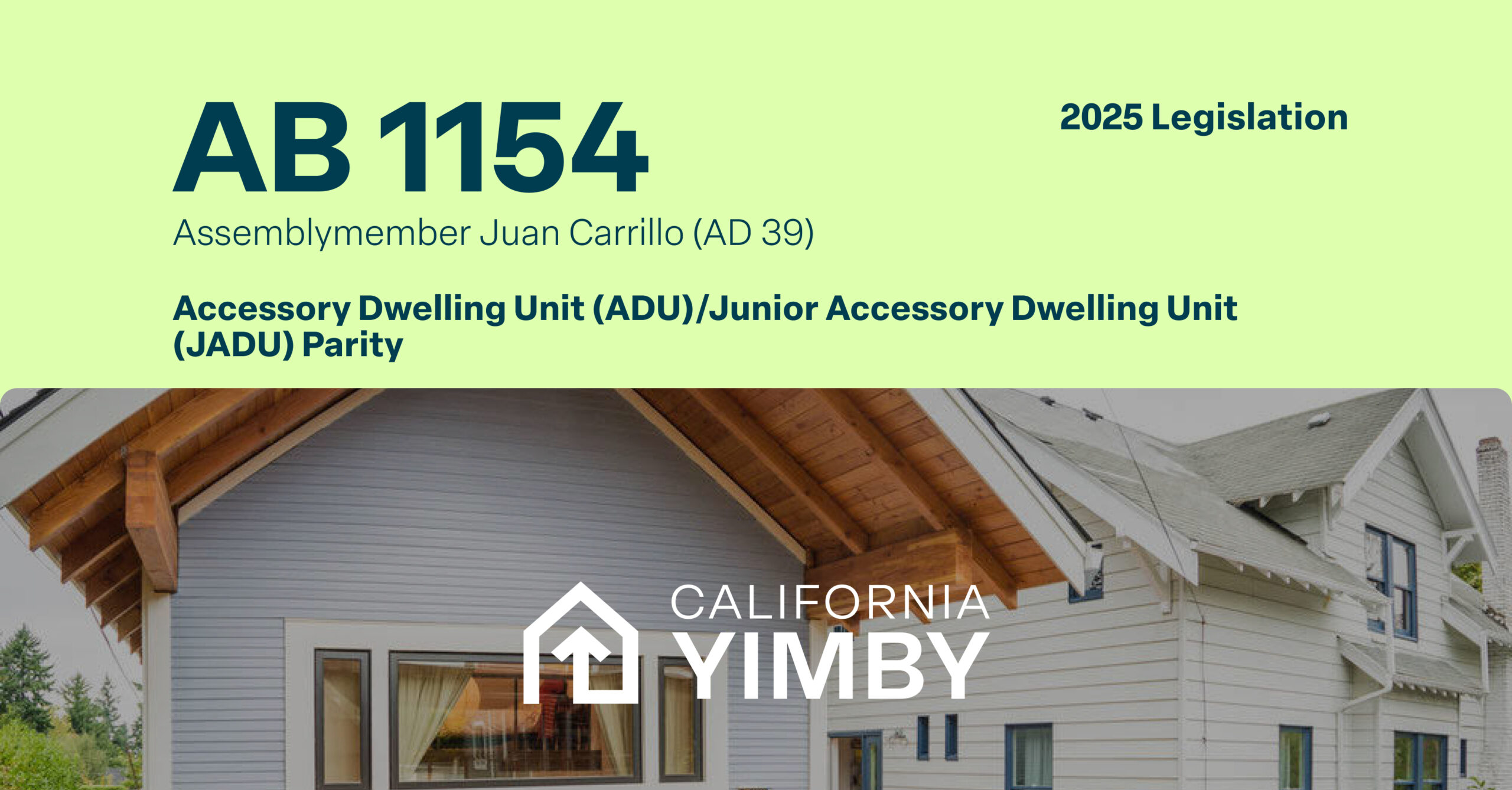 mnolangray's tweet card. AB 1154 clarifies rules that cover Junior Accessory Dwelling Units – ADUs built within an existing home’s building envelope (including the garage) – to make it faster and easier to construct these...