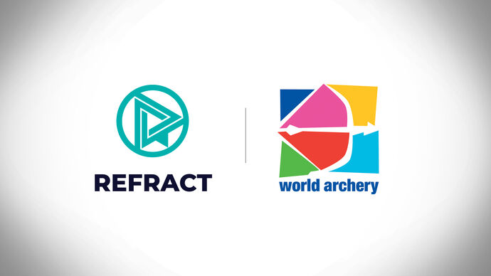RefractTech's tweet card. The agreement focuses on promoting the virtual and physical sports of archery.