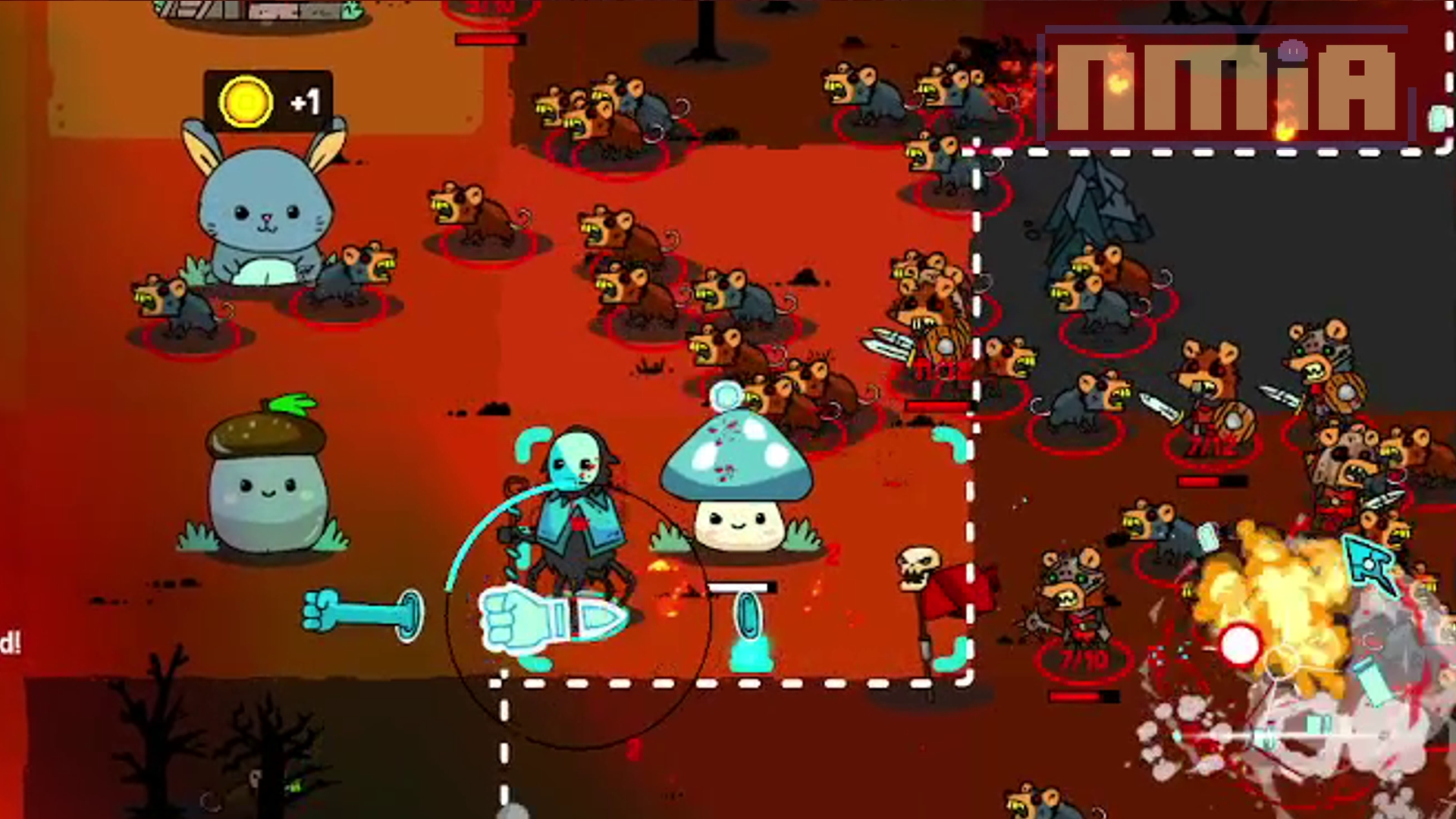 wamiruladlan's tweet card. Kill a Million Rats merges strategy and carnage by combining Vampire Survivors with base builders in its demo