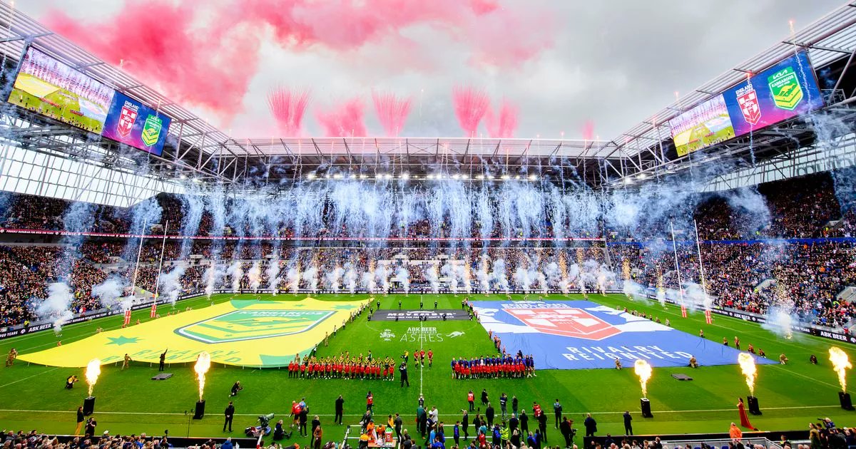 AORugbyLeague's tweet card. The viewing figures have been confirmed for the second Ashes Test.