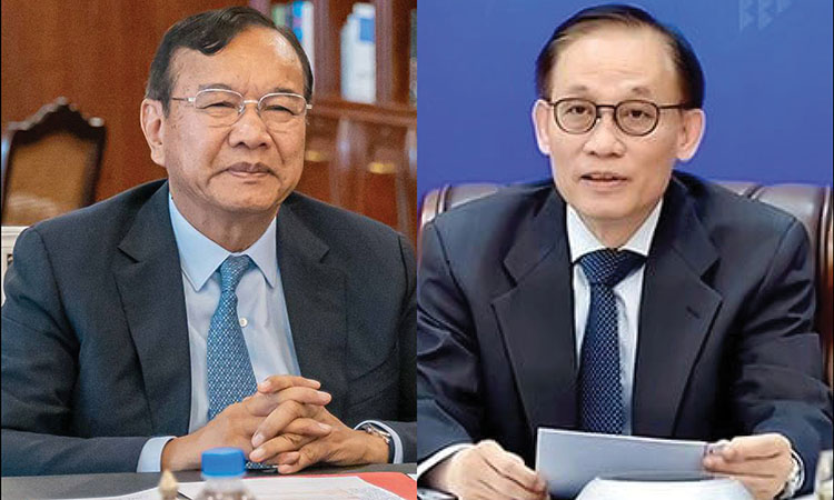 KhmerTimes's tweet card. Secretary of the Party Central Committee and Acting Minister of Foreign Affairs Le Hoai Trung held an online telephone conversation with Prak Sokhonn, Deputy Prime Minister and Minister of Foreign...