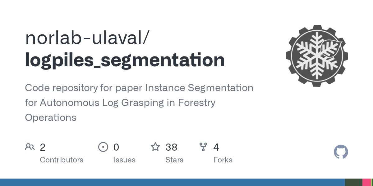 f_pomerleau's tweet card. Code repository for paper Instance Segmentation for Autonomous Log Grasping in Forestry Operations - norlab-ulaval/logpiles_segmentation