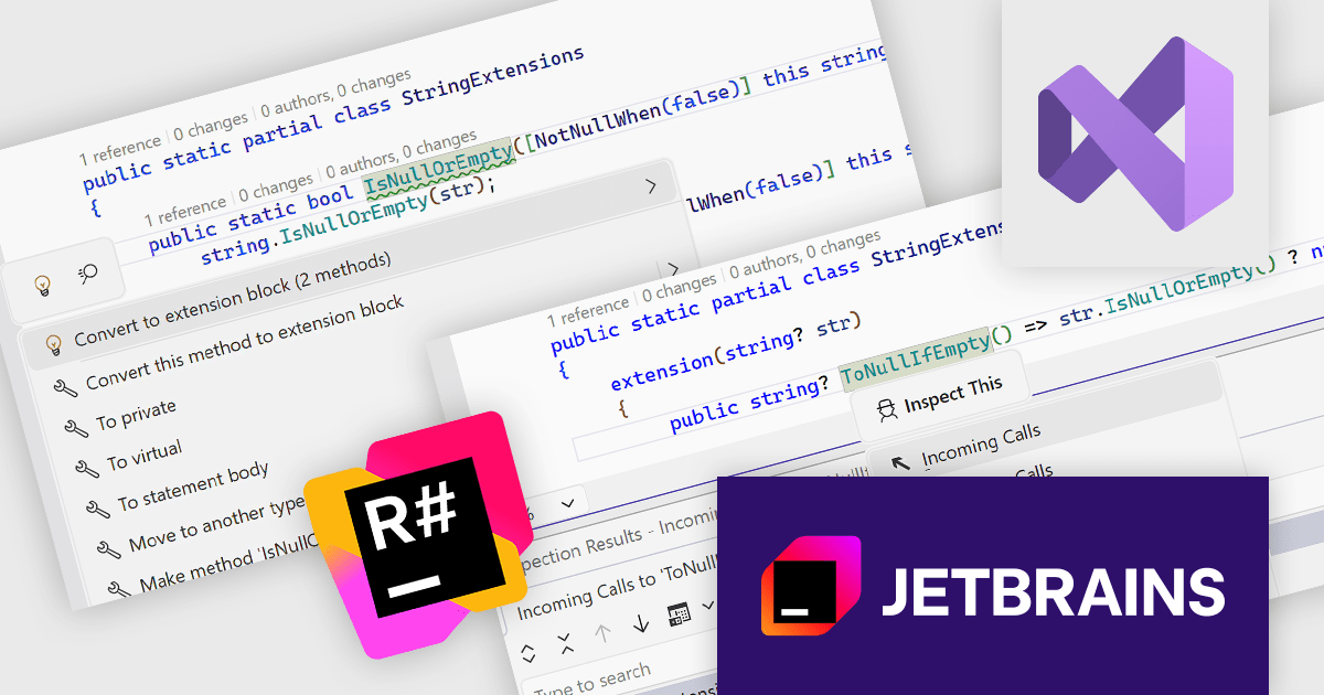 ComponentSource's tweet card. ReSharper 2025.3 delivers full C# 14 extension member support with smarter refactorings, deeper navigation, and richer analysis.