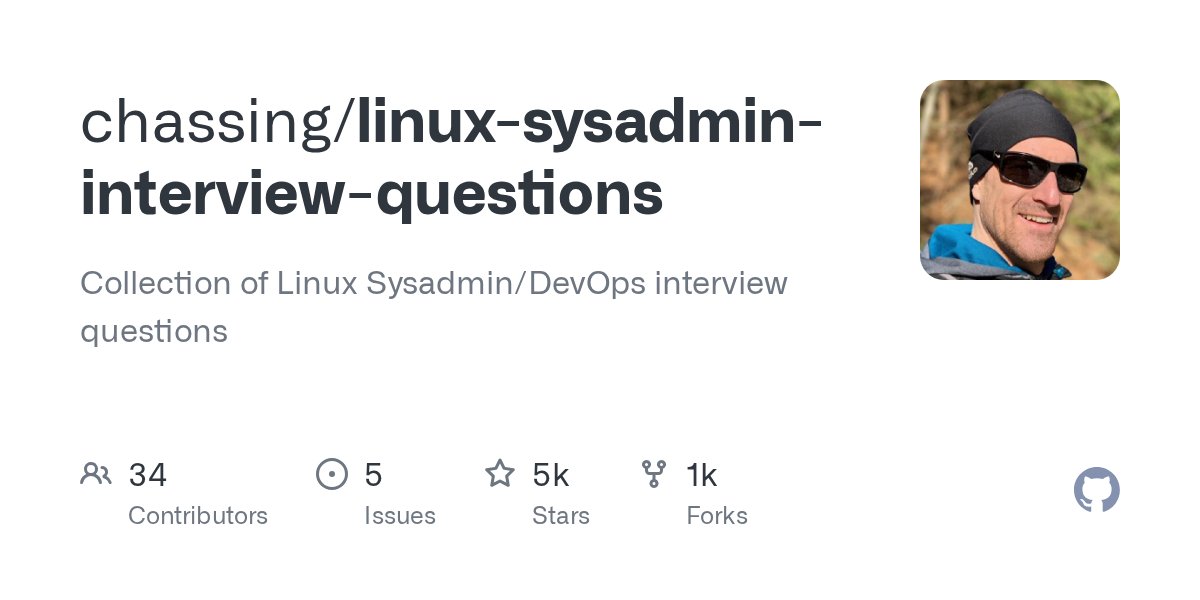 ruanbekker's tweet card. Collection of Linux Sysadmin/DevOps interview questions - chassing/linux-sysadmin-interview-questions