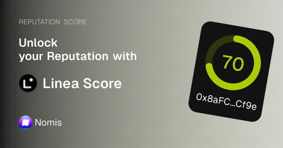 CriptofunRd's tweet card. Leverage Linea onchain reputation at your fingertips. Mint onchain score now to become eligible for drops, get personalized offers, discounts and more.