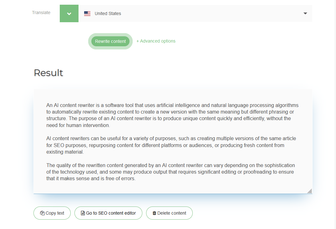 SEOReviewTools's tweet card. AI Article Rewriter To use the Content rewriter, just paste or write your text into the content field. Hit the “Rewrite content” button and the tool will rewrite your text in just a couple of minutes...
