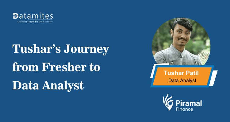 DataMites's tweet card. Discover Tushar’s inspiring journey from digital marketing to data analytics. Learn how DataMites training, projects, and placement support helped him build industry-ready skills and launch a...