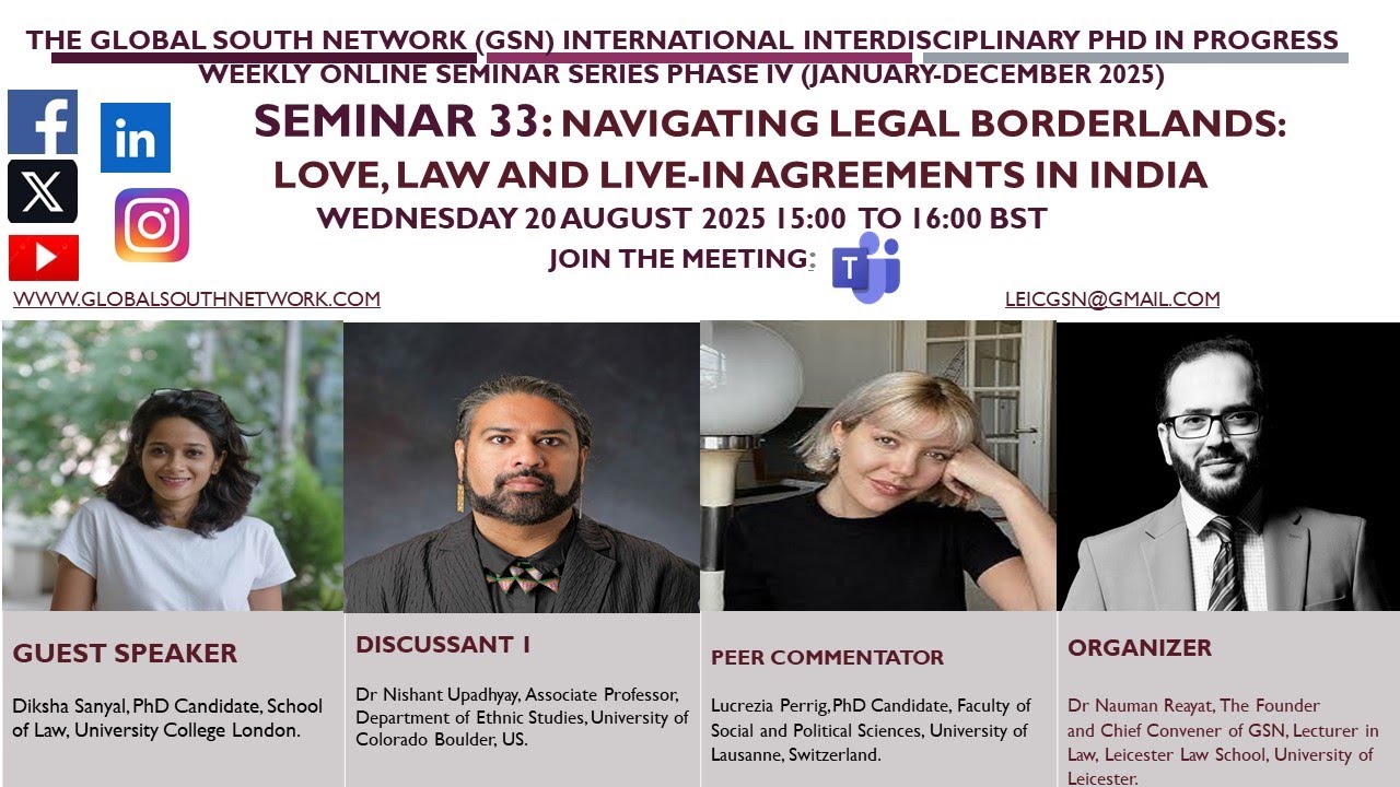 GLOBALSOUTHNET2's tweet card. SEMINAR 33 NAVIGATING LEGAL BORDERLANDS LOVE, LAW AND LIVE IN...
