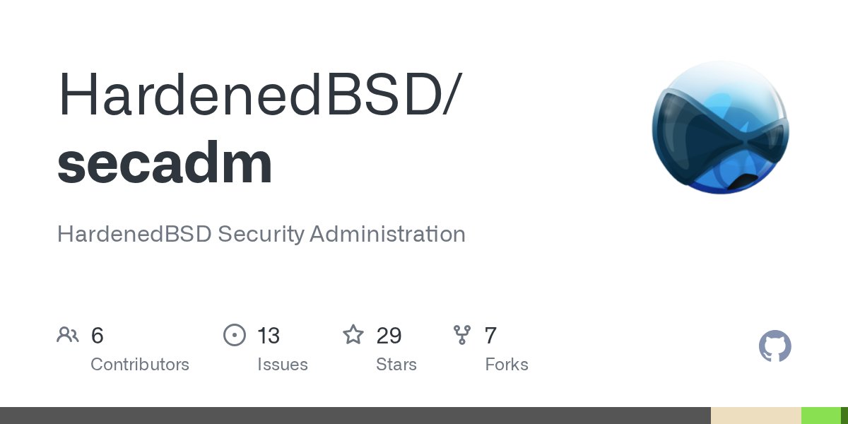 oss_clang's tweet card. HardenedBSD Security Administration. Contribute to HardenedBSD/secadm development by creating an account on GitHub.