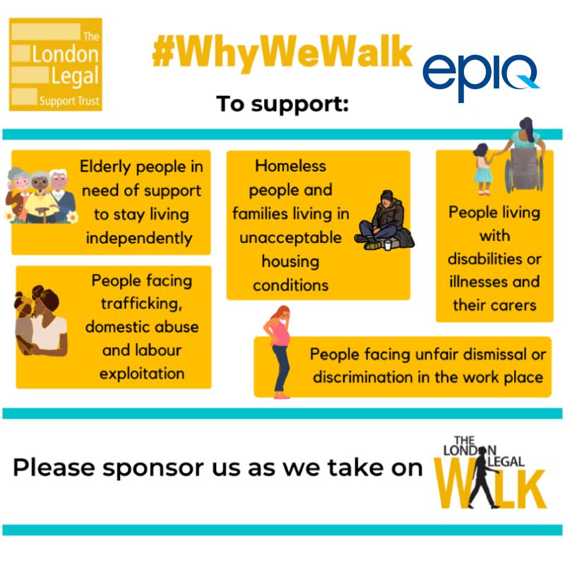 jpullmo's tweet card. Thank you for supporting our team in fundraising for the London Legal Walk. We will be walking 10km on Tuesday 13th June to help fund much needed frontline free legal advice agencies. Our team is: Joh