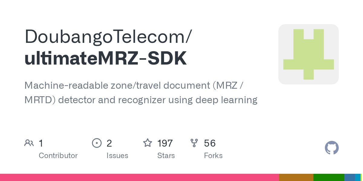 DoubangoTelecom's tweet card. Add support for Image Enhancement for Low Contrast Document (IELCD). More information at https://www.doubango.org/SDKs/mrz/docs/IELCD.html. Improves the detector's recall score. More info about...