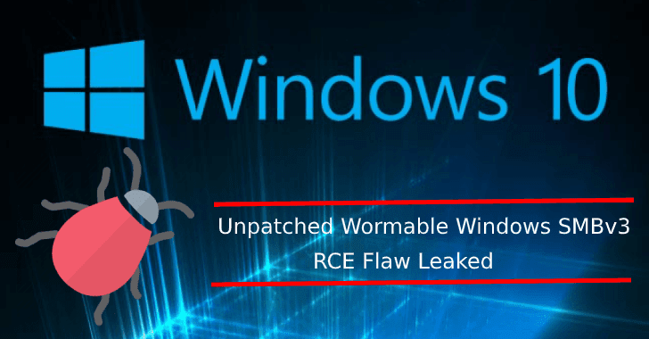 c0n1c's tweet card. Microsoft leaked details of an unpatched Wormable Windows SMBv3 bug that exists in the Server Message Block 3.0 (SMBv3) network communication protocol
