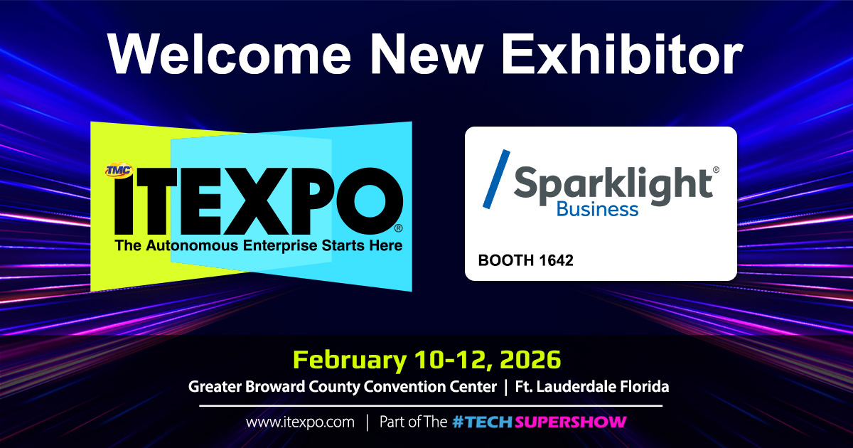 ITEXPO's tweet card. Sparklight business offers communications services for business, including phone, TV, Internet.