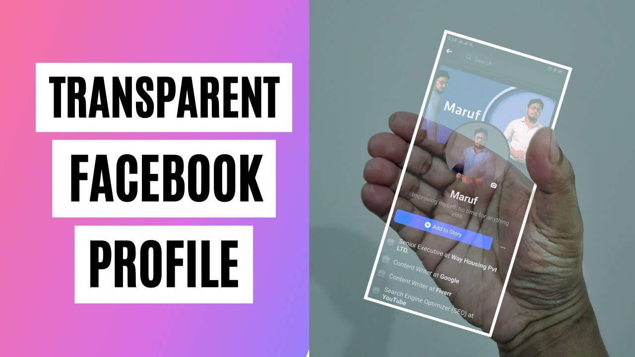 TheTutorialLab's tweet card. TRANSPARENT Facebook Profile by Snapseed