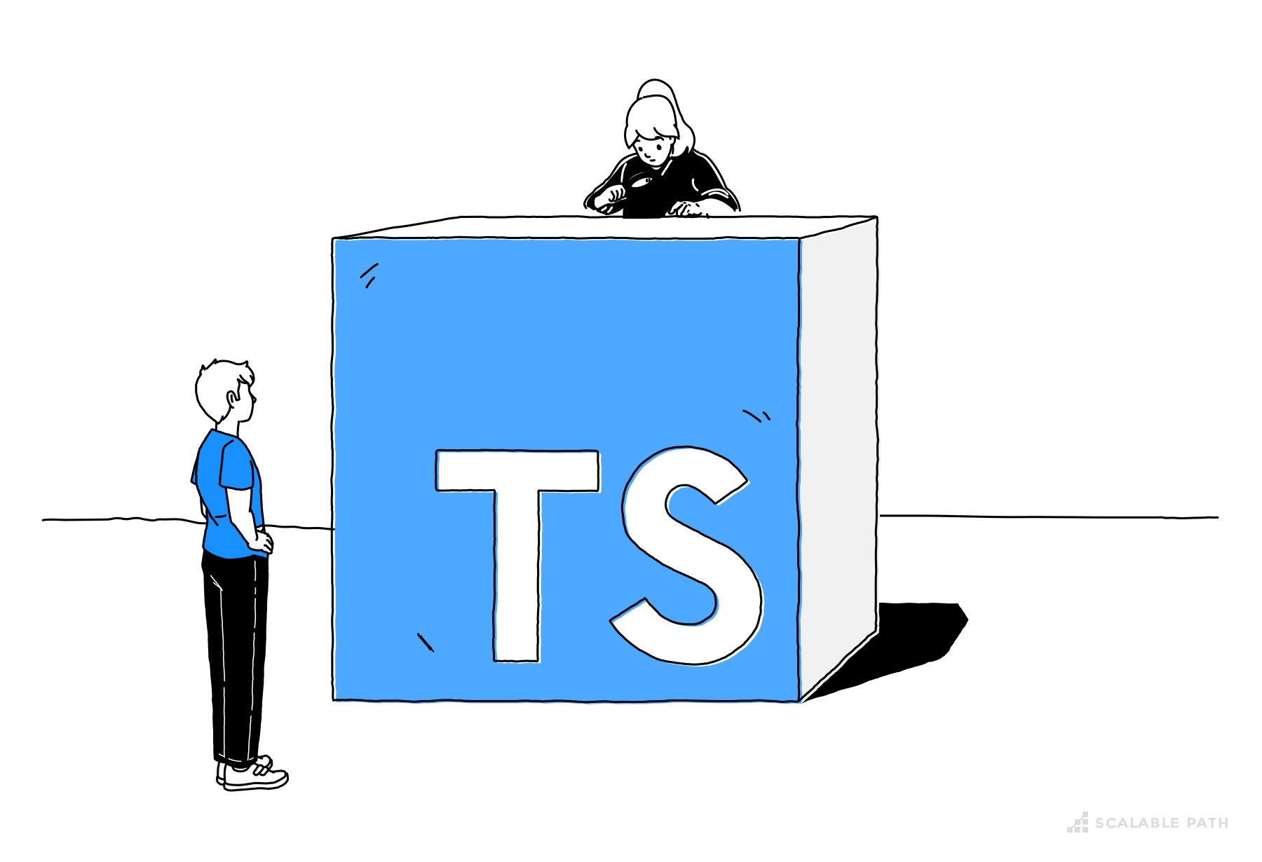 ScalablePath's tweet card. Learn how to start using TypeScript for your development project and the key differences with JavaScript.