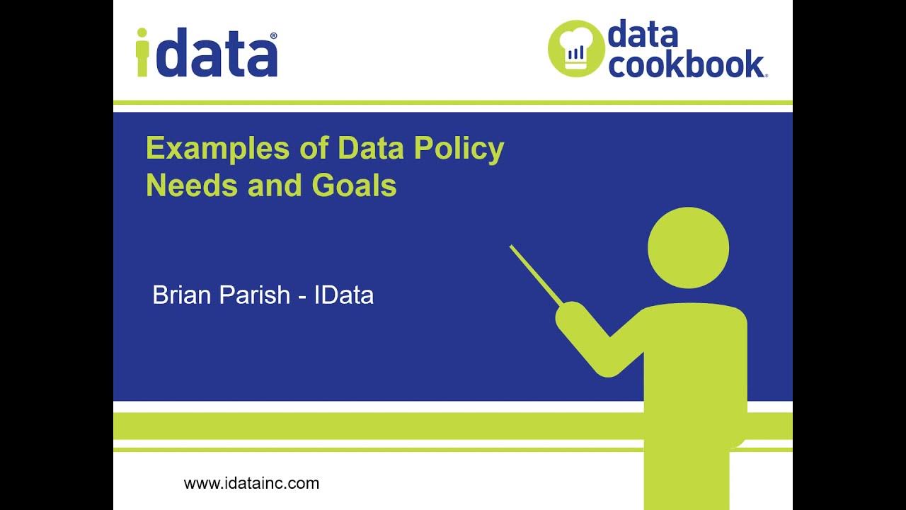DataCookbook's tweet card. Examples of Data Policy Needs and Goals