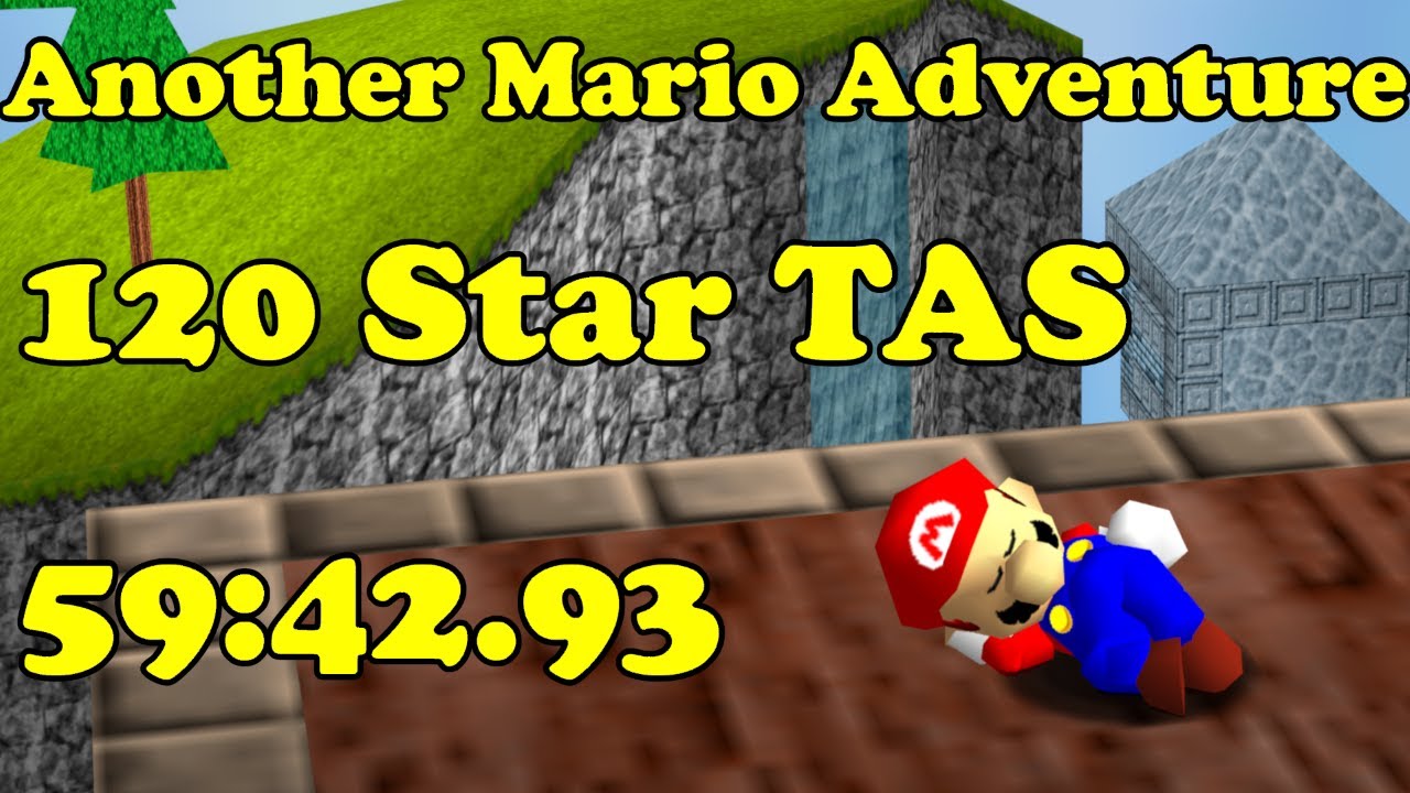 WhyM1010's tweet card. [TAS] Another Mario Adventure "120 Star" in 59:42.93