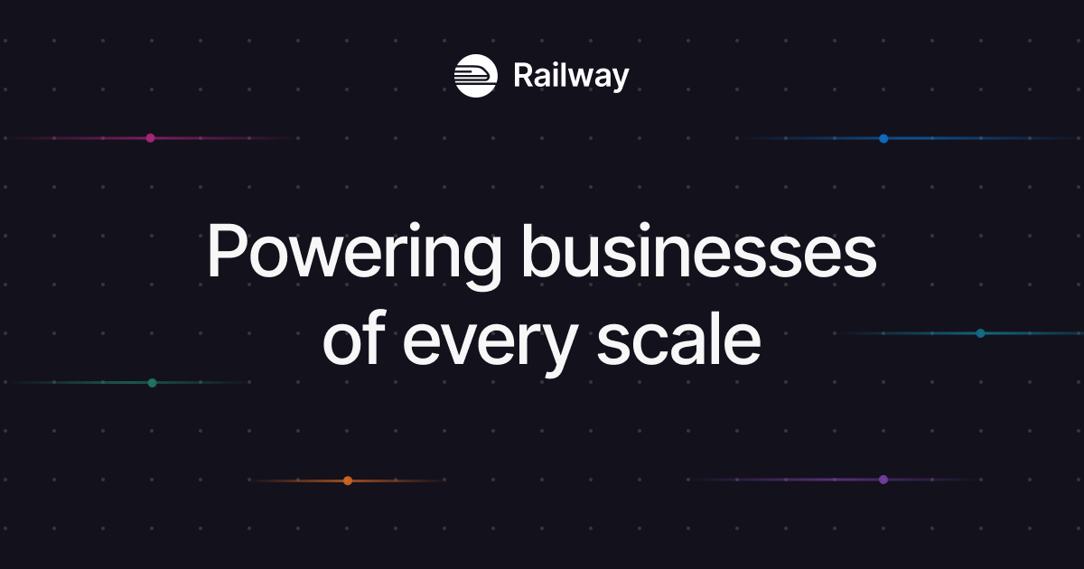 Railway's tweet card. Railway delivers for companies at scale with advanced security, a world-class support team, and compute built for your organization's growth.