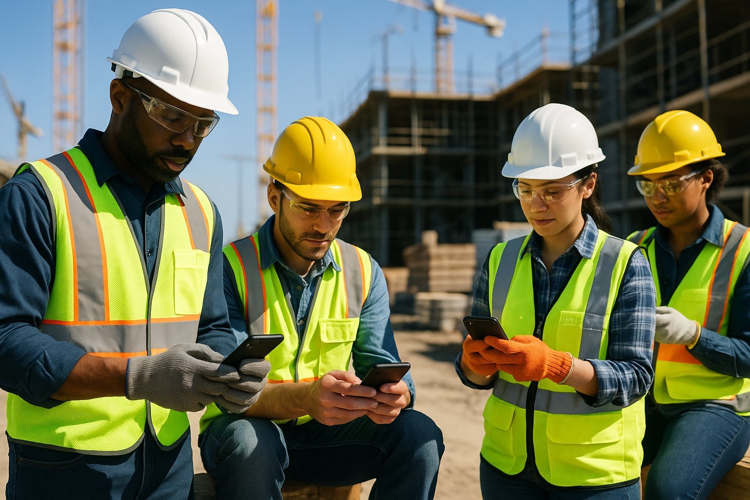 SafetyVue's tweet card. Explore the balance of safety training and software to enhance construction site safety and compliance effectively.