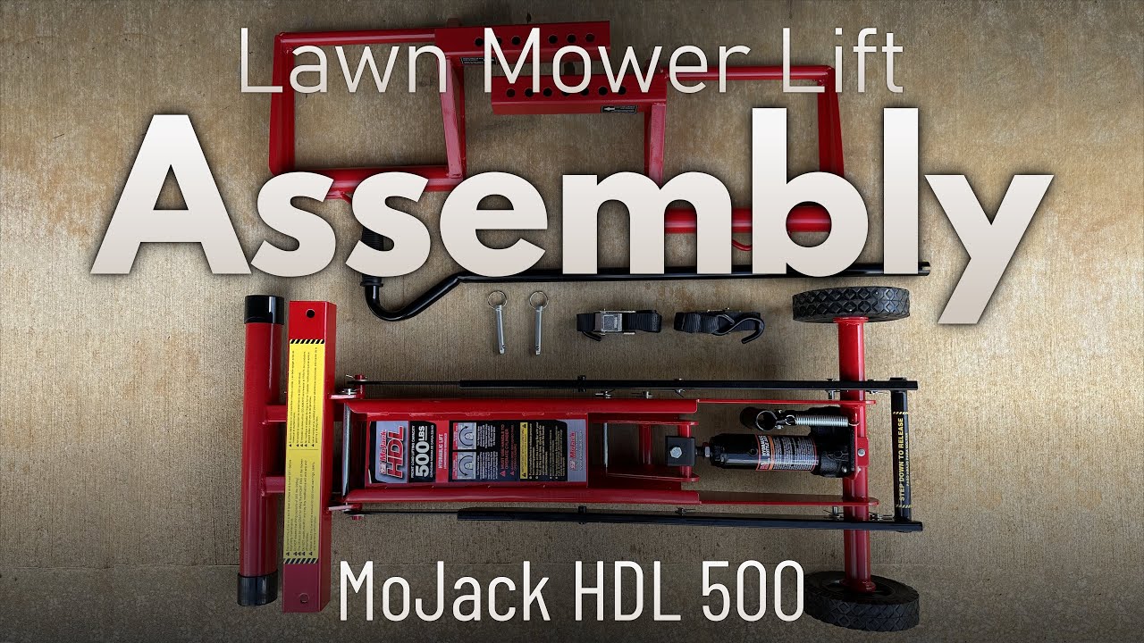 TryAdaptLearn's tweet card. Lawn Mower Lift Assembly and demonstration: Mojack HDL 500