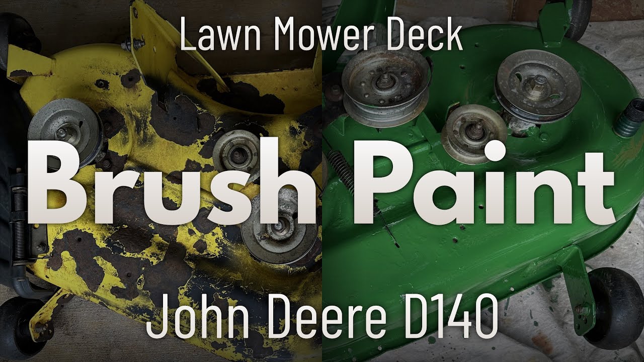 TryAdaptLearn's tweet card. Painting a lawn mower deck with a brush : John Deere D140
