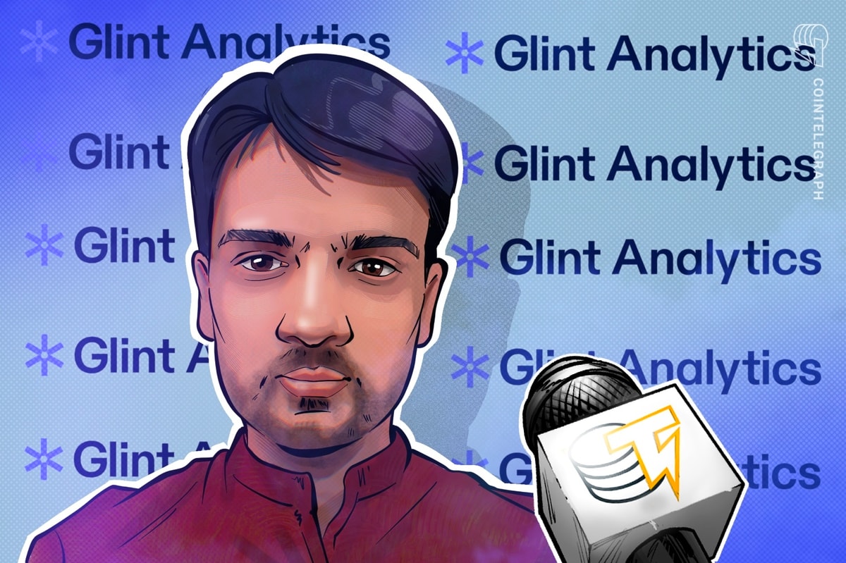 GlintAnalytics's tweet card. Glint co-founder Dhruv Chaturvedi discusses how to make crypto analytics open and self-sustaining, ensure data credibility and set the groundwork for community governance