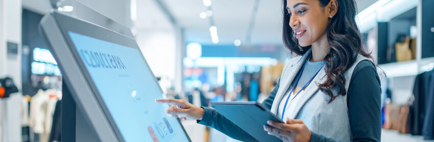 Intuiface's tweet card. Discover how to create stunning interactive retail displays without an agency with Intuiface’s no-code platform designed to elevate customer experience.