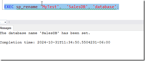 dschelte's tweet card. I had someone ask me how to rename a SQL Server database recently. They were doing some development work and wanted to rename databases to test an application. I thought I remembered, but in this p…