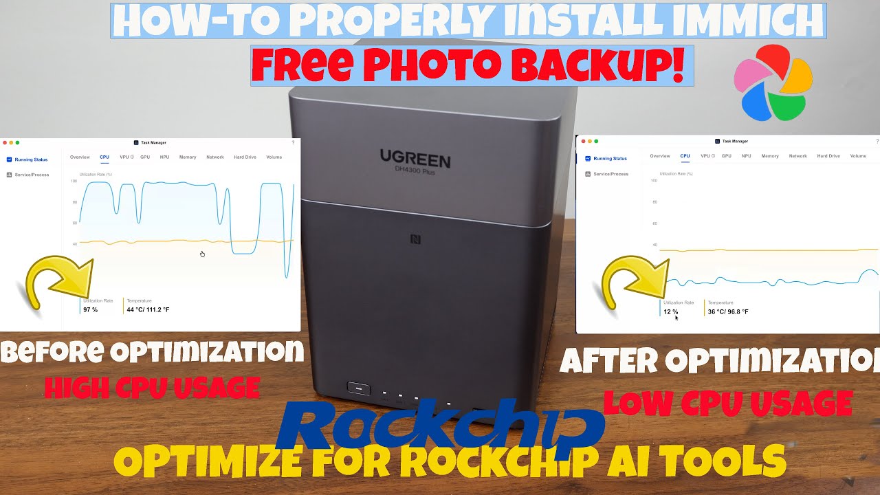 TheJabberTech's tweet card. How-To Install Immich on UGREEN DH4300 Plus with AI Tools!