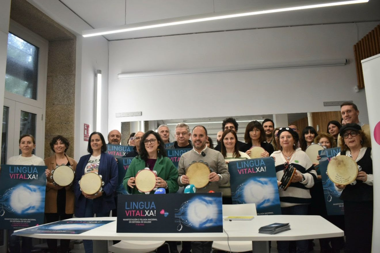 galiciapress's tweet card. A protesta arrincará o sábado ás 12 horas en Santiago de Compostela baixo a lema 'Lingua Vital Xa!'. ...