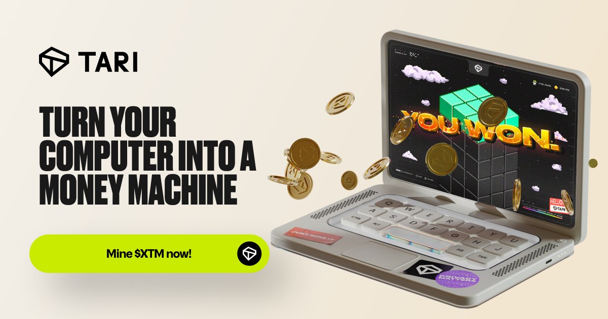 tari's tweet card. Tari is the L1 protocol powered by you. Proof of work and an ingenious app platform to put all of its power in your hands.