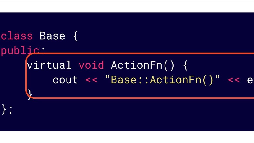 TheTheoryOfCode's tweet card. Probably the least understood and often misunderstood part of learning and using C++ programming is the virtualisation of a function in a C++ class. The Virtual function(s) Mechanism We write virtual...