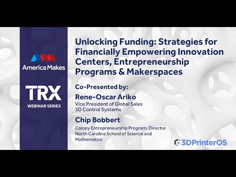 AmericaMakes's tweet card. TRX Webinar - 10-9-2024 - 3D Control Systems - Unlocking Funding