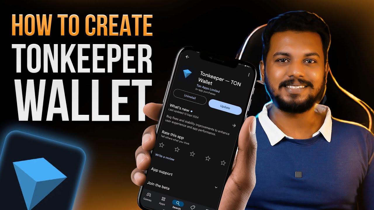0xBasics's tweet card. How to Create a TonKeeper Wallet | Step-by-Step Tutorial